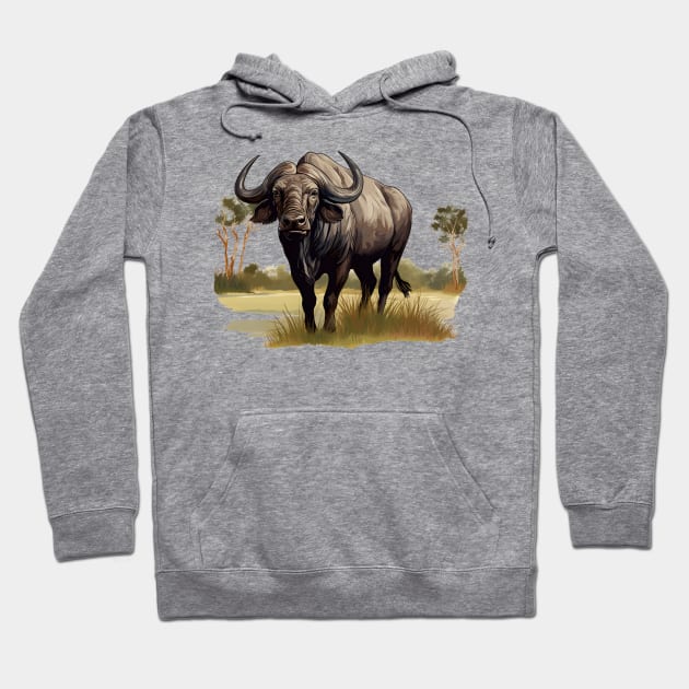 African buffallo Hoodie by zooleisurelife